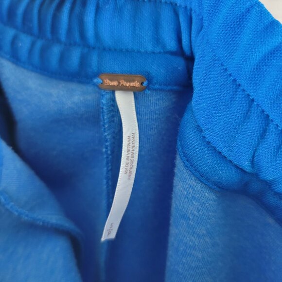 Free People Track Pants Blue Small Stripe Drawstring She's A Rainbow Flare Retro - Picture 8 of 11